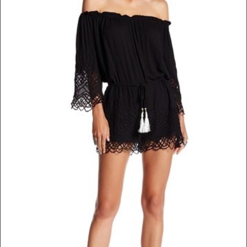 Sloan Crochet Off the Shoulder Romper